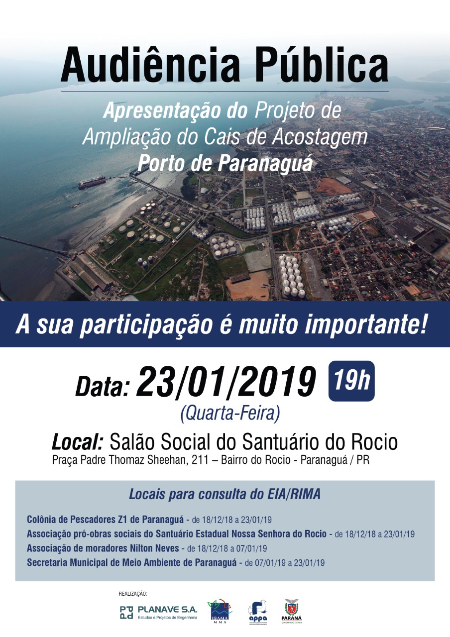Portos do Paraná promovem audiência pública sobre ampliação