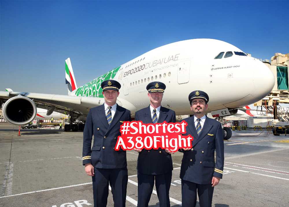 Emirates lança o menor voo da história já operado pela aeronave A380