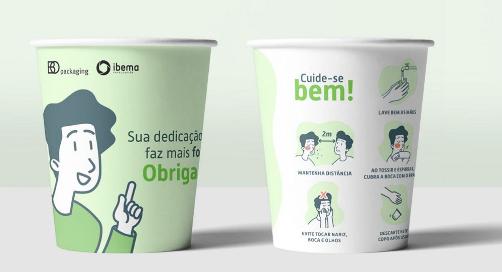 Ibema e BO Packaging se unem para distribuir um milhão de copos de papel para hospitais