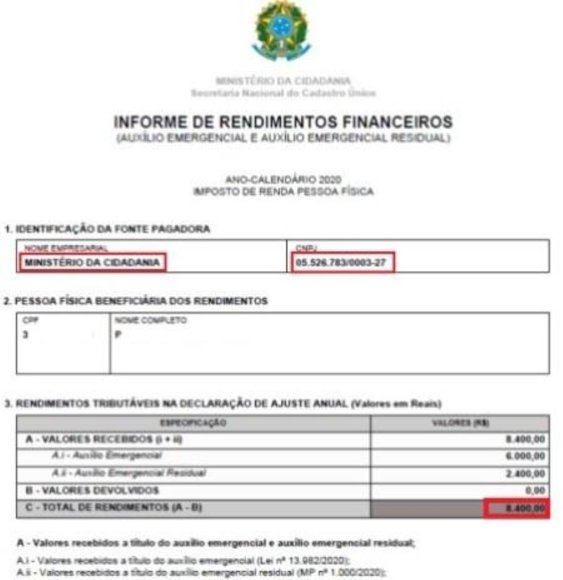Informe de rendimentos do Benefício Emergencial está disponível