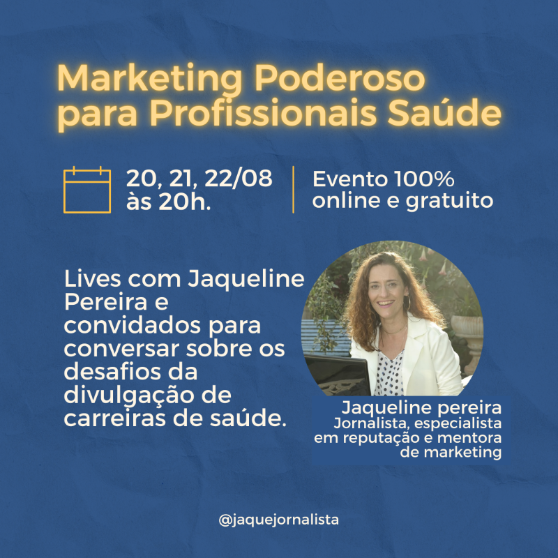 Jornalista realiza série de lives sobre divulgação assertiva de profissionais de saúde na internet