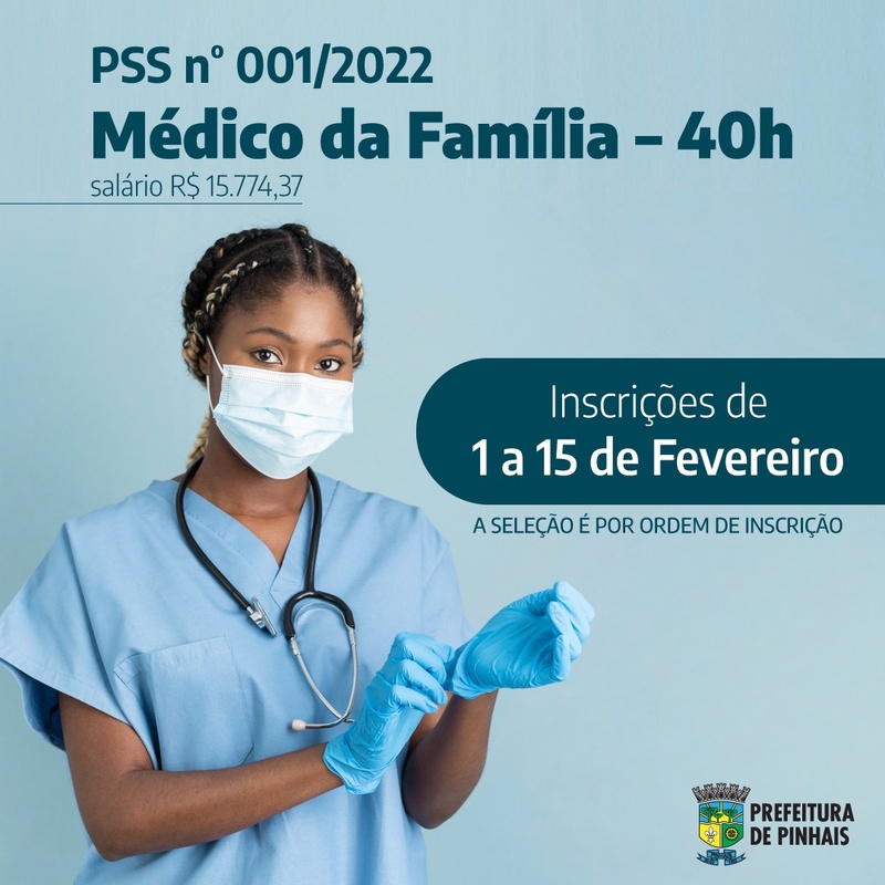 Pinhais abre processo seletivo para médico da família