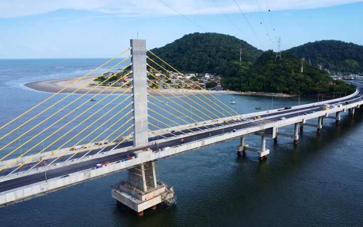 Cimento usado na construção da Ponte de Guaratuba  foi produzido 100% no Paraná