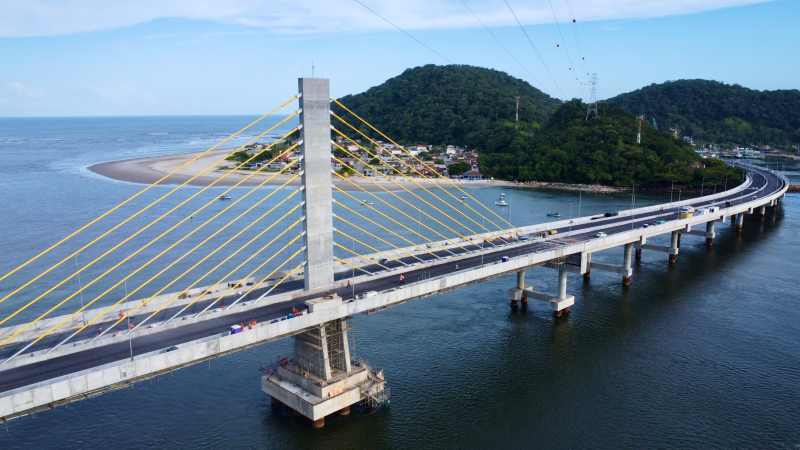 Cimento usado na construção da Ponte de Guaratuba  foi produzido 100% no Paraná