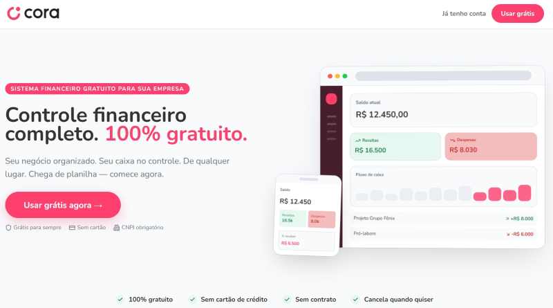 Cora lança sistema gratuito de controle financeiro para PMEs